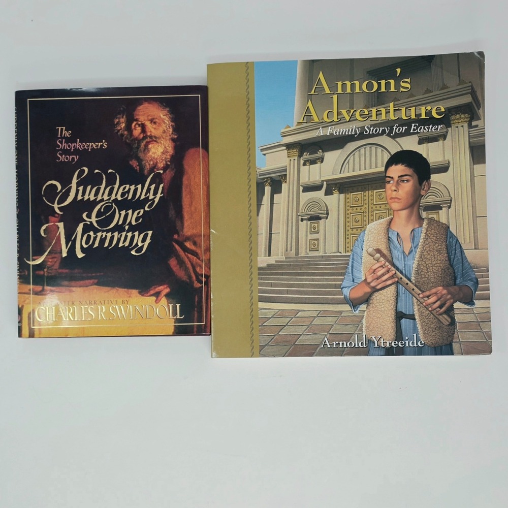 Lot of 2 Easter Fiction Books Amon's Adventure PB & Suddenly One Morning HB